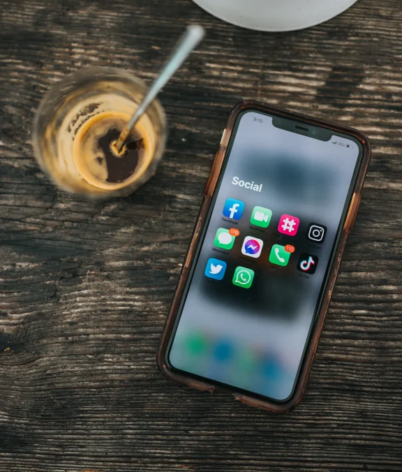 mobile with social media apps